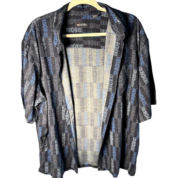 PURITAN XL MENS HAWAIIAN BUTTON UP BLUE SHIRT - Picture 10 of 10